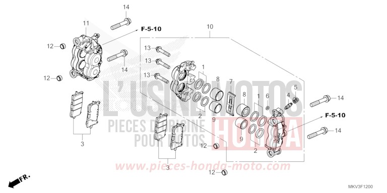 ETRIER DE FREIN AVANT von Forza 750 IRIDIUM GRAY METALLIC (NHC65) von 2023